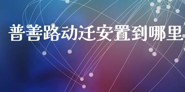 普善路动迁安置到哪里_https://wap.lcpcjs.com_股港行情_第1张