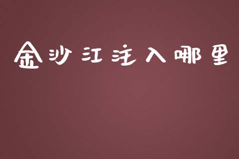 金沙江注入哪里_https://wap.lcpcjs.com_股港行情_第1张