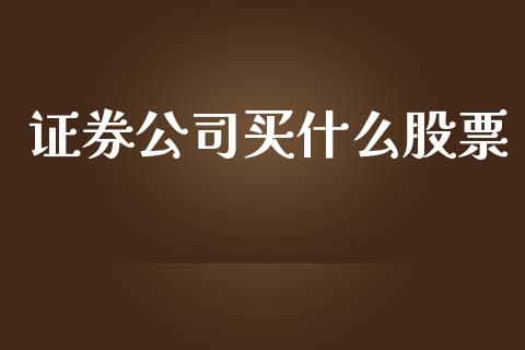证券公司买什么股票_https://wap.lcpcjs.com_外汇市场_第1张