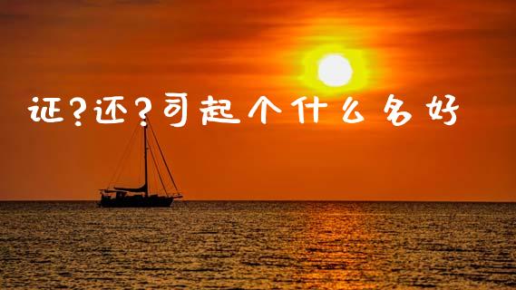 证?还?司起个什么名好_https://wap.lcpcjs.com_美股行情_第1张