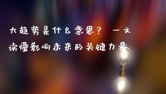 大趋势是什么意思？ 一文读懂影响未来的关键力量_https://wap.lcpcjs.com_全球经济_第1张