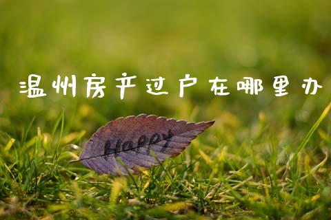 温州房产过户在哪里办_https://wap.lcpcjs.com_美股行情_第1张