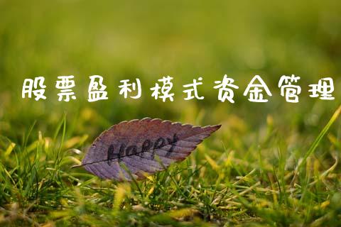 股票盈利模式资金管理_https://wap.lcpcjs.com_全球经济_第1张
