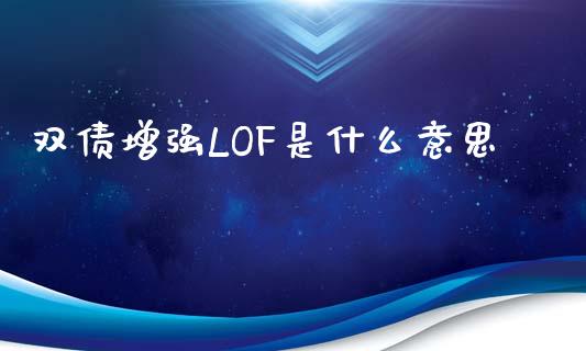 双债增强LOF是什么意思_https://wap.lcpcjs.com_全球经济_第1张