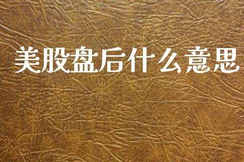 美股盘后什么意思_https://wap.lcpcjs.com_全球经济_第1张
