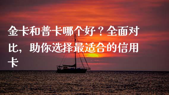 金卡和普卡哪个好？全面对比，助你选择最适合的信用卡_https://wap.lcpcjs.com_全球经济_第1张
