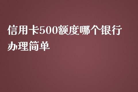 信用卡500额度哪个银行办理简单_https://wap.lcpcjs.com_外汇市场_第1张