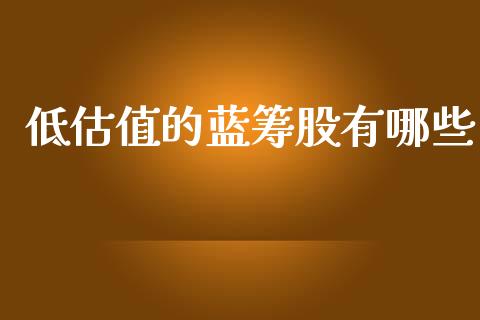低估值的蓝筹股有哪些_https://wap.lcpcjs.com_外汇市场_第1张