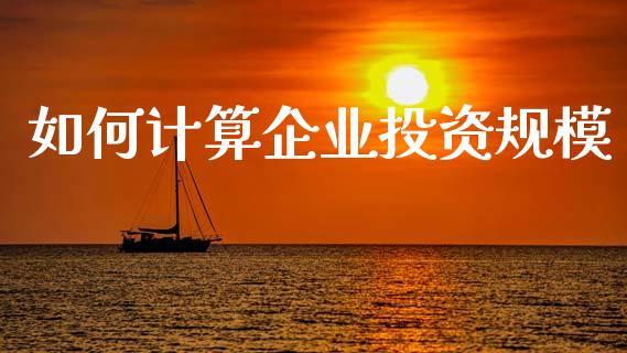 如何计算企业投资规模_https://wap.lcpcjs.com_全球经济_第1张