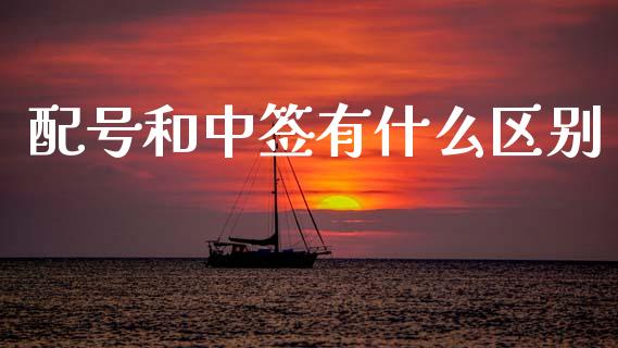 配号和中签有什么区别_https://wap.lcpcjs.com_股港行情_第1张