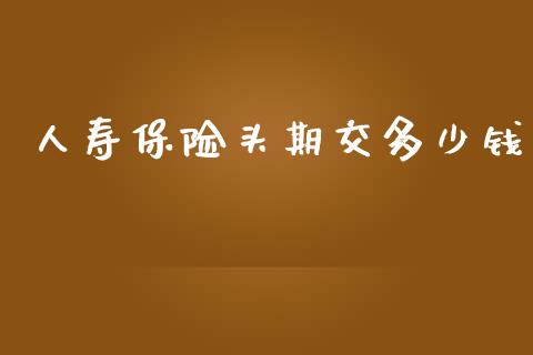 人寿保险头期交多少钱_https://wap.lcpcjs.com_美股行情_第1张