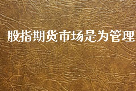 股指期货市场是为管理_https://wap.lcpcjs.com_外汇市场_第1张