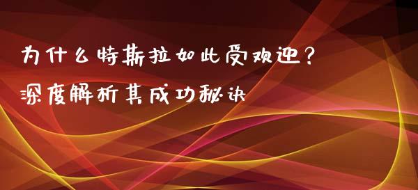为什么特斯拉如此受欢迎？深度解析其成功秘诀_https://wap.lcpcjs.com_美股行情_第1张