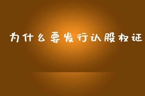 为什么要发行认股权证_https://wap.lcpcjs.com_股港行情_第1张