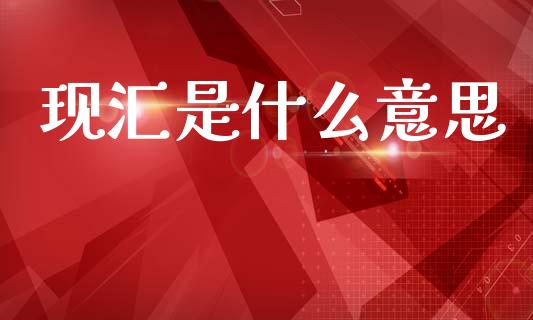 现汇是什么意思_https://wap.lcpcjs.com_股港行情_第1张
