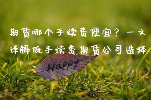 期货哪个手续费便宜？一文详解低手续费期货公司选择_https://wap.lcpcjs.com_美股行情_第1张