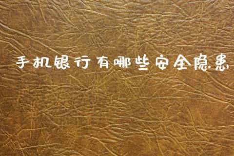 手机银行有哪些安全隐患_https://wap.lcpcjs.com_股港行情_第1张