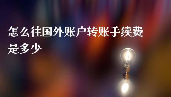 怎么往国外账户转账手续费是多少_https://wap.lcpcjs.com_外汇市场_第1张