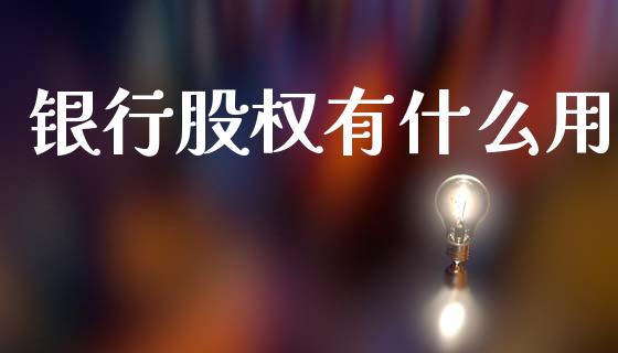 银行股权有什么用_https://wap.lcpcjs.com_股港行情_第1张
