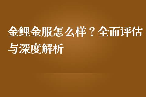 金鲤金服怎么样？全面评估与深度解析_https://wap.lcpcjs.com_股港行情_第1张
