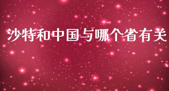 沙特和中国与哪个省有关_https://wap.lcpcjs.com_全球经济_第1张