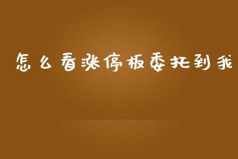 怎么看涨停板委托到我_https://wap.lcpcjs.com_外汇市场_第1张