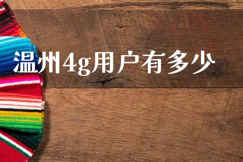 温州4g用户有多少_https://wap.lcpcjs.com_股港行情_第1张
