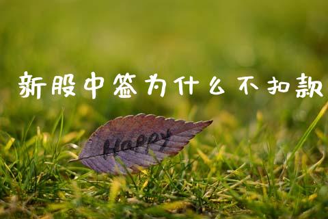 新股中签为什么不扣款_https://wap.lcpcjs.com_股港行情_第1张