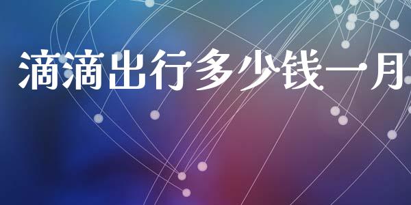 滴滴出行多少钱一月_https://wap.lcpcjs.com_全球经济_第1张