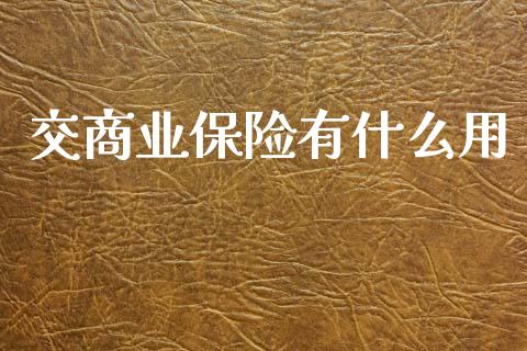 交商业保险有什么用_https://wap.lcpcjs.com_外汇市场_第1张