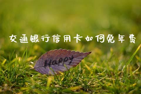 交通银行信用卡如何免年费_https://wap.lcpcjs.com_外汇市场_第1张