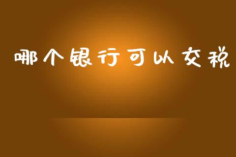 哪个银行可以交税_https://wap.lcpcjs.com_美股行情_第1张