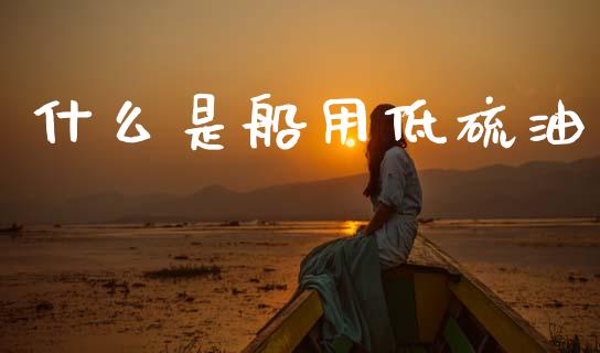 什么是船用低硫油_https://wap.lcpcjs.com_股港行情_第1张