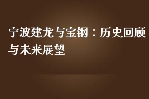 宁波建龙与宝钢：历史回顾与未来展望_https://wap.lcpcjs.com_外汇市场_第1张