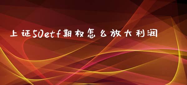 上证50etf期权怎么放大利润_https://wap.lcpcjs.com_股港行情_第1张