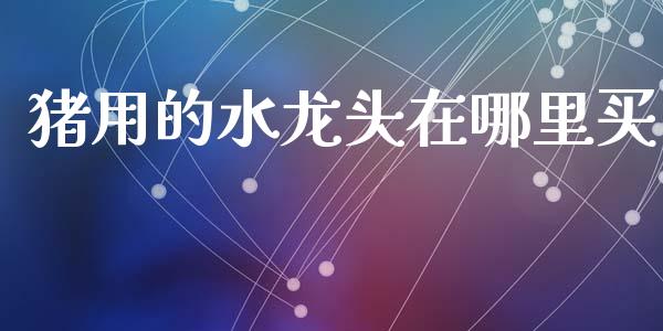 猪用的水龙头在哪里买_https://wap.lcpcjs.com_外汇市场_第1张