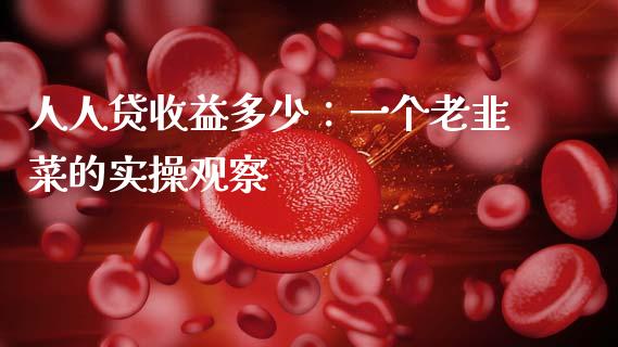 人人贷收益多少：一个老韭菜的实操观察_https://wap.lcpcjs.com_全球经济_第1张