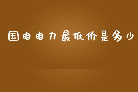国电电力最低价是多少_https://wap.lcpcjs.com_全球经济_第1张