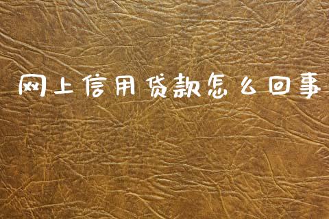 网上信用贷款怎么回事_https://wap.lcpcjs.com_全球经济_第1张