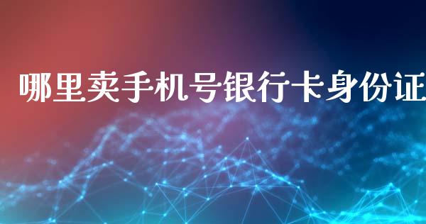 哪里卖手机号银行卡身份证_https://wap.lcpcjs.com_外汇市场_第1张
