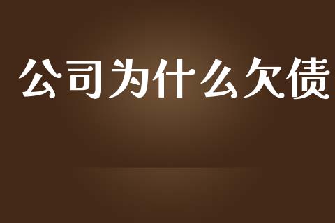 公司为什么欠债_https://wap.lcpcjs.com_全球经济_第1张