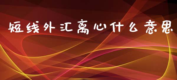 短线外汇离心什么意思_https://wap.lcpcjs.com_全球经济_第1张