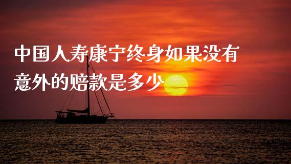 中国人寿康宁终身如果没有意外的赔款是多少_https://wap.lcpcjs.com_外汇市场_第1张