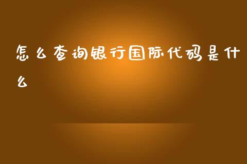 怎么查询银行国际代码是什么_https://wap.lcpcjs.com_全球经济_第1张