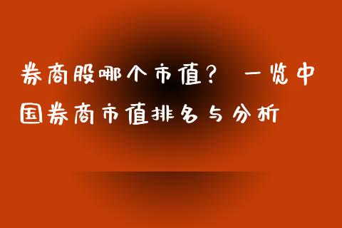 券商股哪个市值？ 一览中国券商市值排名与分析_https://wap.lcpcjs.com_股港行情_第1张