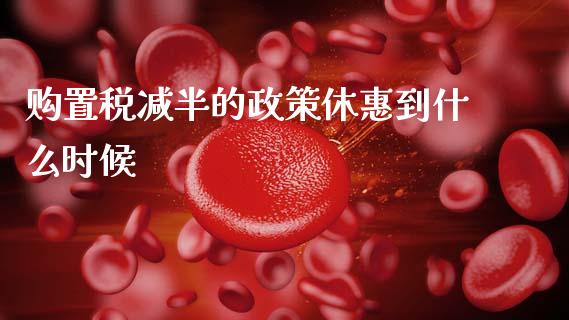 购置税减半的政策休惠到什么时候_https://wap.lcpcjs.com_美股行情_第1张