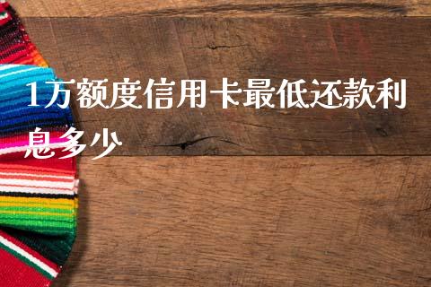 1万额度信用卡最低还款利息多少_https://wap.lcpcjs.com_股港行情_第1张