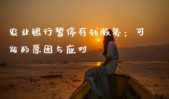 农业银行暂停存钱服务：可能的原因与应对_https://wap.lcpcjs.com_全球经济_第1张