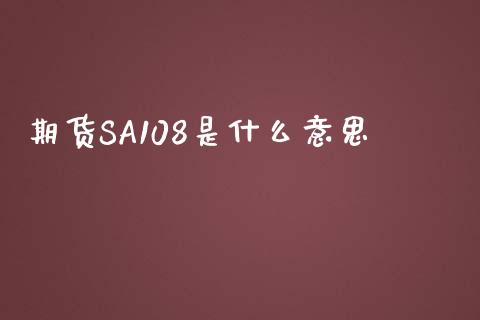 期货SA108是什么意思_https://wap.lcpcjs.com_全球经济_第1张