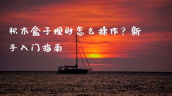 积木盒子理财怎么操作？新手入门指南_https://wap.lcpcjs.com_美股行情_第1张